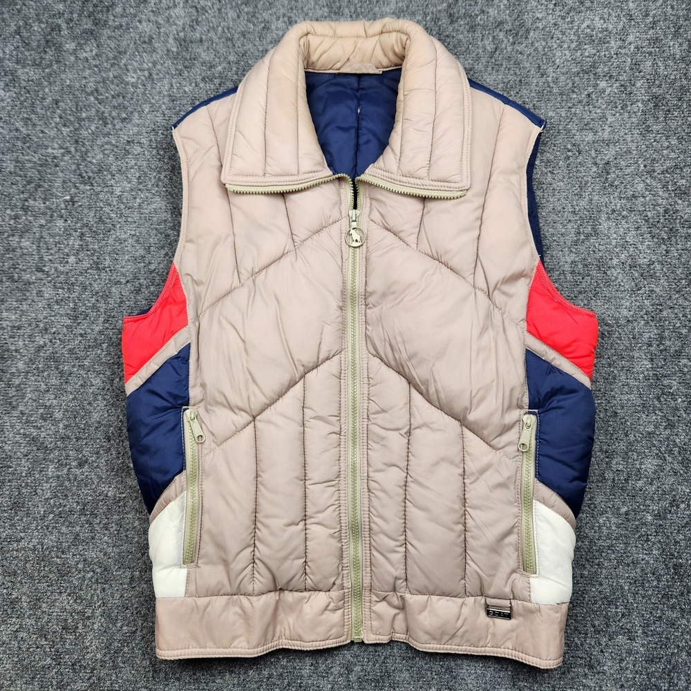 Vintage White Stag Mountain‎ Goat Vest Mens Large Blue Nylon Quilted Puffer 70s